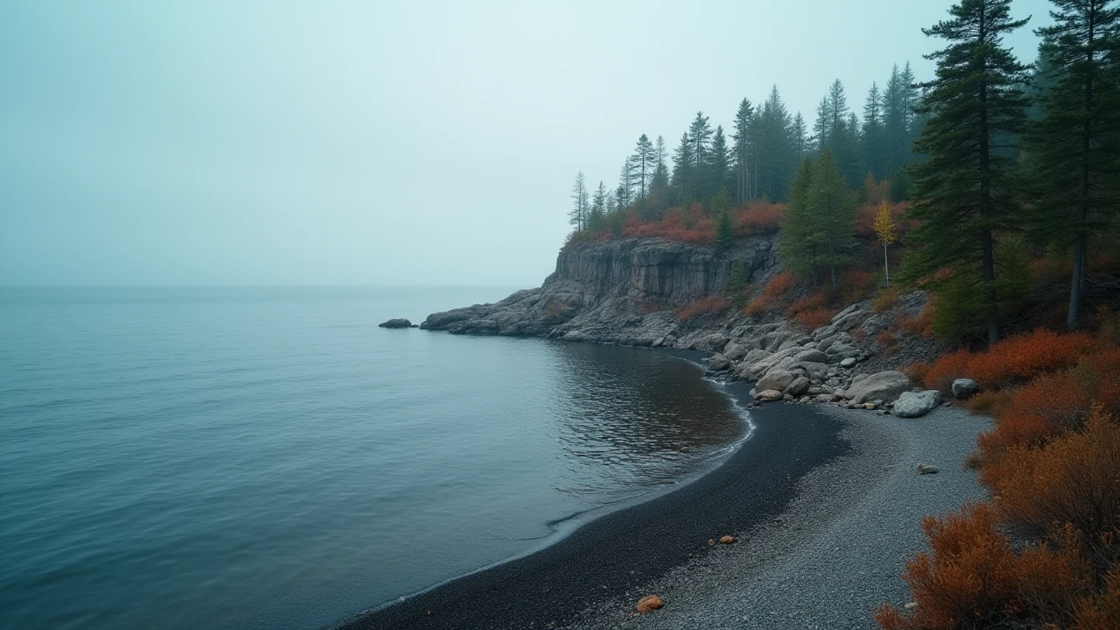 Pictured Rocks National Lakeshore on the Great Lakes shoreline