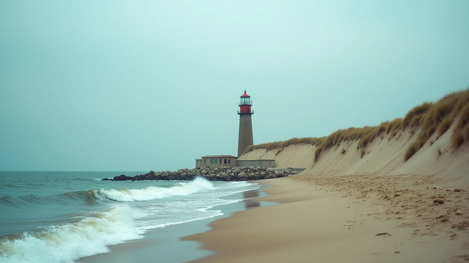 Point Betsie Lighthouse on the Great Lakes shoreline